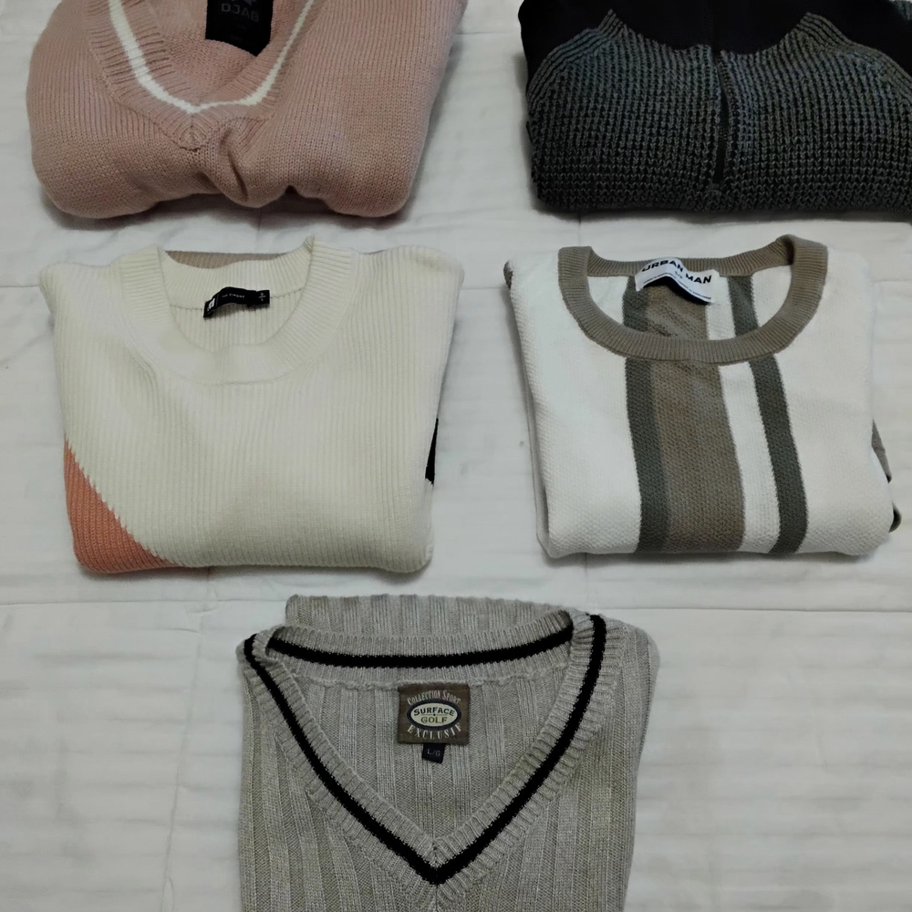 Men's Lot of 5 Sweaters , Le 31, Calvin Klein, DJAB,Surface Golf